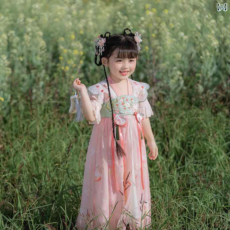 子供服 女の子 キッズ かわいい おしゃれ 漢 レトロ 衣装 夏 チャイナ風 スーパー フェアリー 中国 プリンセス レトロ スカート