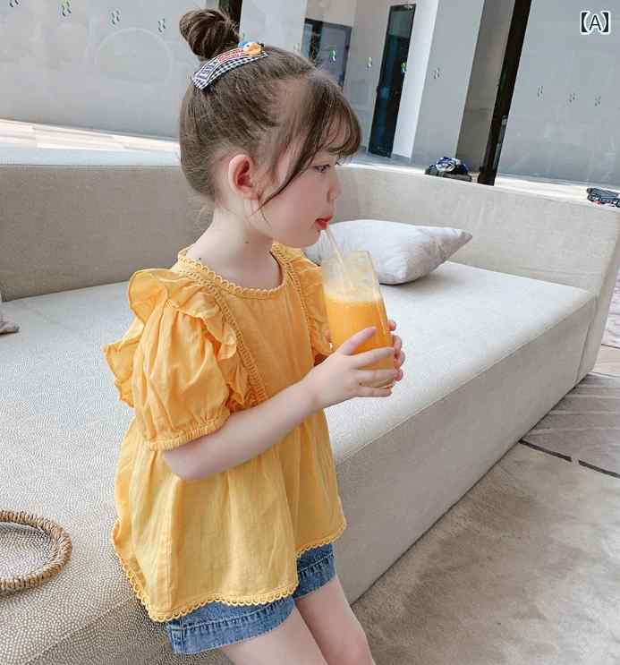 子供服 女の子 キッズ かわいい おしゃれ 半袖 シャツ 夏 韓国 赤ちゃん 夏 人形 シャツ トップス