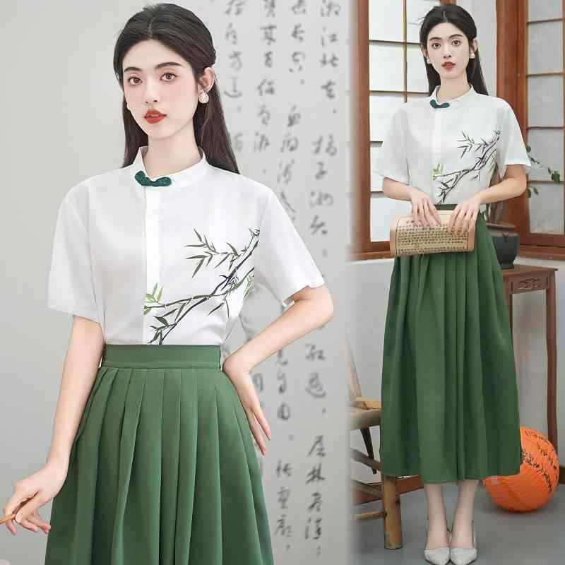 レディース ファッション おしゃれ フランス 夏 漢服 セットアップ 伝統 スカート トップス