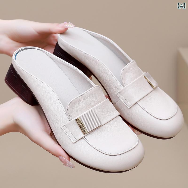 パンプス 痩せっぽち シューズ レディース 革 なめし革 家庭用スリッパ 夏 滑りにくい 大きめ大きさ 踵 サンダル ベージュ 黒いこと