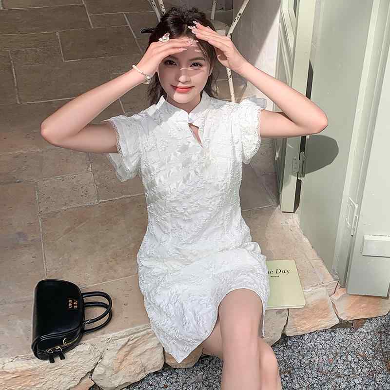 レディース ファッション おしゃれ 上品 きれいめ 婦人服 風 チャイナ ドレス チャイナ風 トレンド スカート