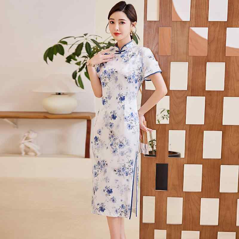 シフォン 花柄 ドレス ハイ ファッション ドレス|おうち健康生活