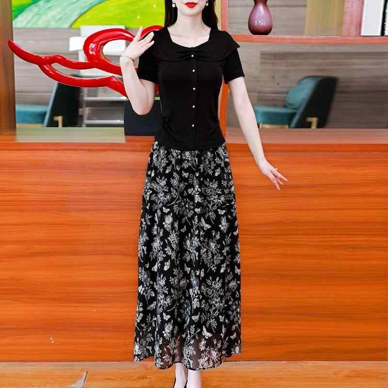 上流 花 シフォン セットアップ 夏 フォーマル セットアップ