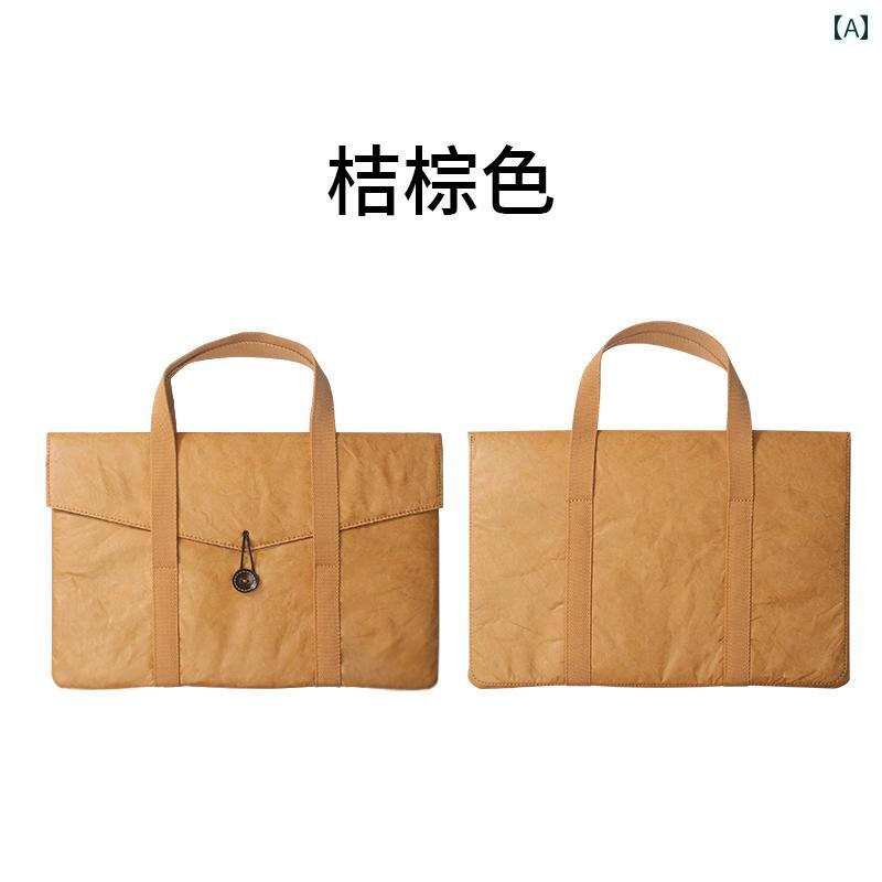 ノートパソコン バック 学生 通勤 薄手 軽量 涼しい メンズ レディース ビジネス オフィス 使いやい 保護カバー シンプル 大きめサイズ 持ち手 オレンジ 緑