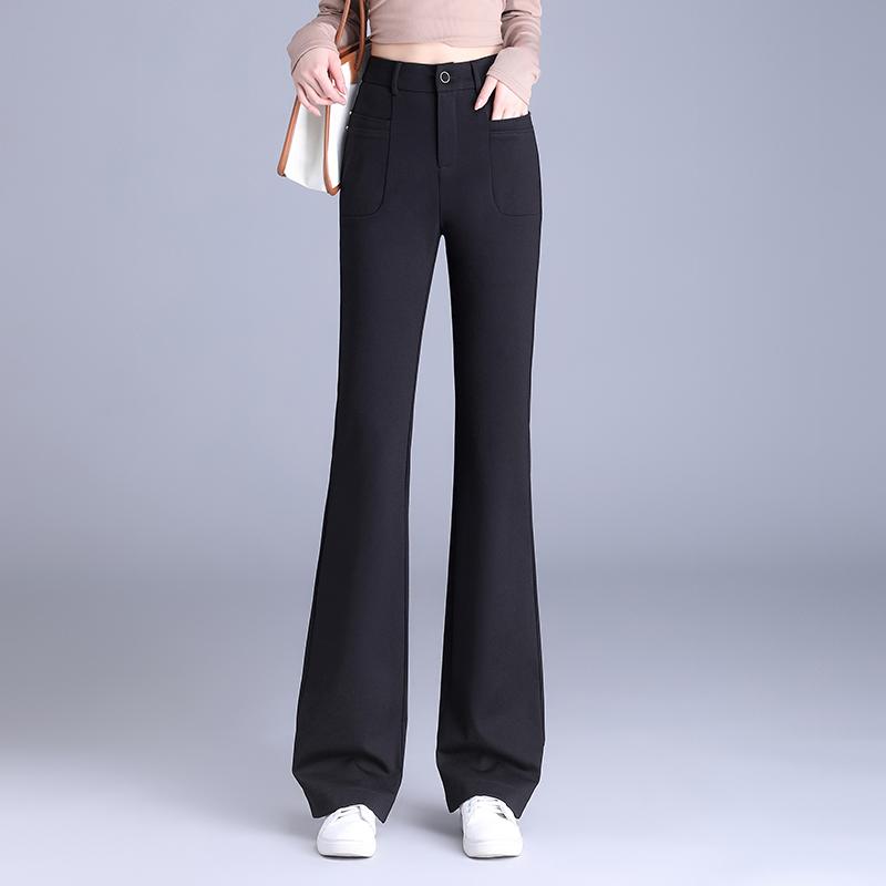レディース ファッション シンプル オフィス 普段使い おしゃれ ベルボトムパンツ ハイウエスト スリム 春秋 ファッション セットアップ パンツ スリムフィット ドレープ パンツ