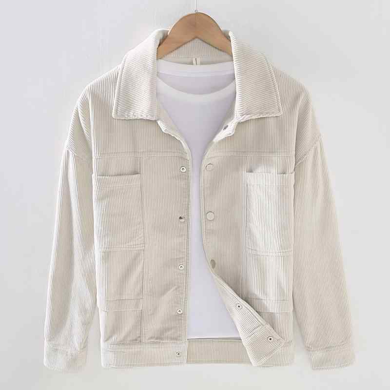 コーデュロイ ワークジャケット 春 大きいサイズ ジャケット 薄手 涼しい コットン トップス トレンディ 春 服