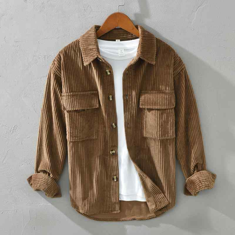 秋 コーデュロイ ワークジャケット 和 トレンド ゆったり 大きいサイズ コーデュロイジャケット トップス 服