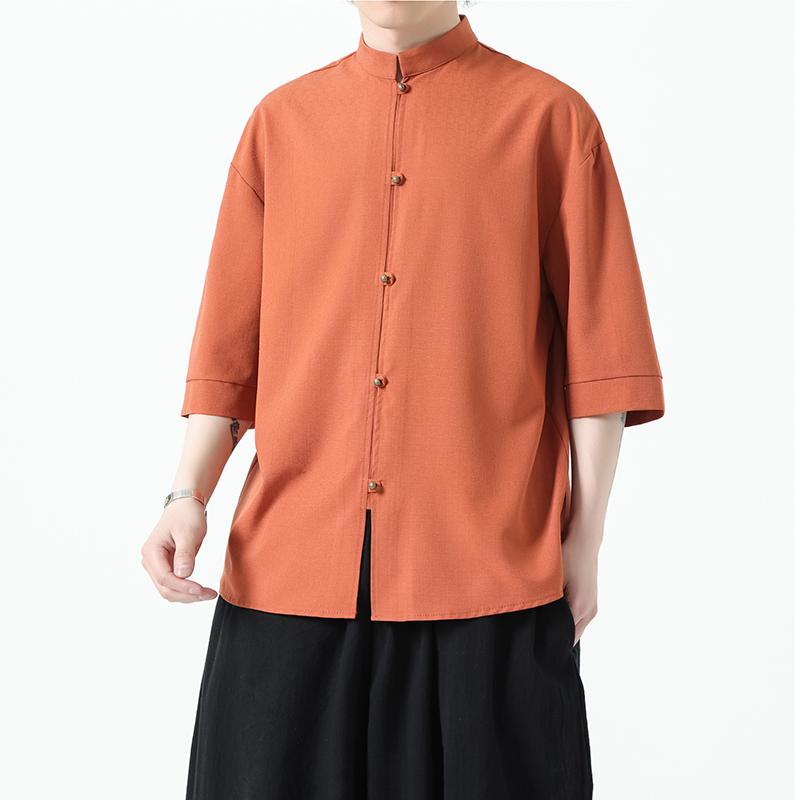チャイナ風 半袖 シャツ 夏 チャイナ風 トップス 薄手 涼しい 涼しい シャツ 唐 装 漢服 トレンディ