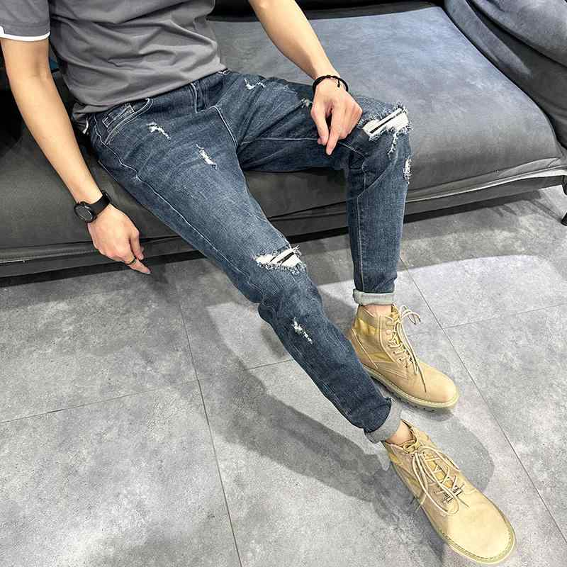 アメリカン スリム トレンディ 春 ダメージ ストレッチ ロング イン トレンド