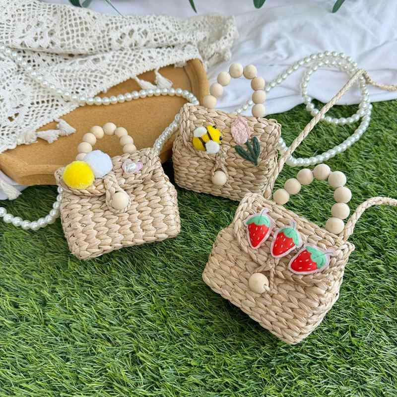女の子 バッグ かわいい 子供 ビーズ ファッション プリンセス 織 ハンド