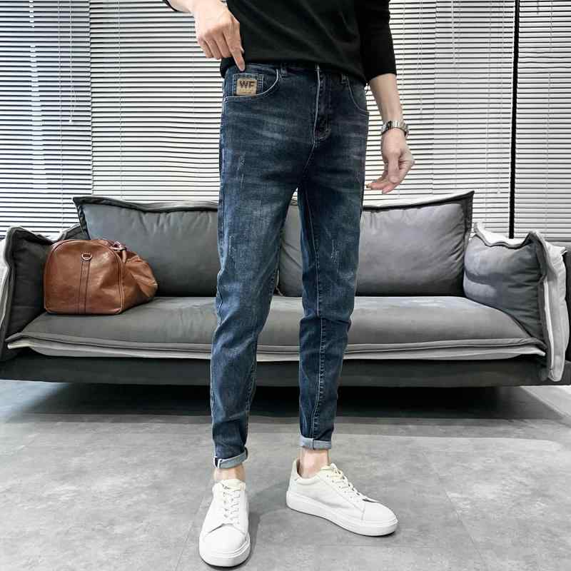 メンズ ファッション カジュアル おしゃれ ジーンズ レトロ ウォッシュ ストレート レッグ パンツ 春 ストレッチ トレンド パンツ