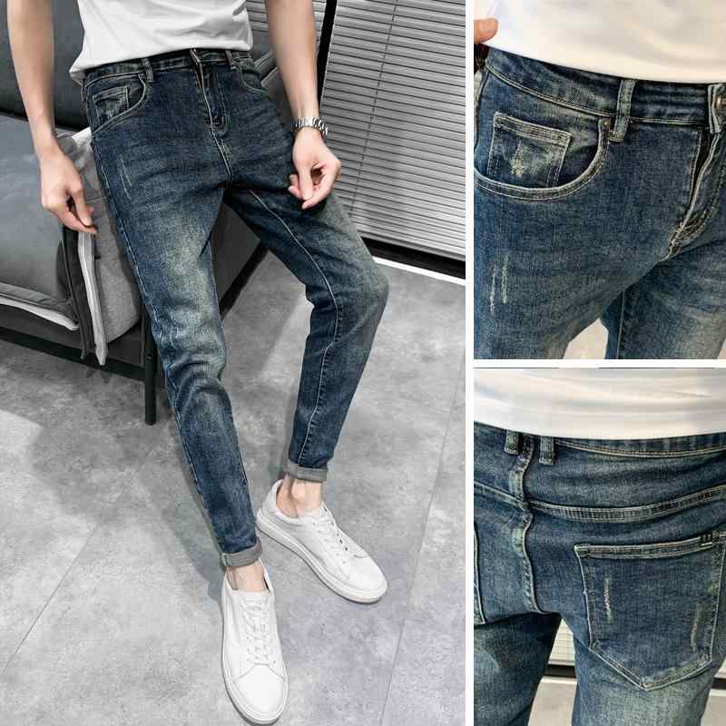 メンズ ファッション カジュアル おしゃれ ジーンズ トレンディ レトロ ブ ゆったり リム ロング パンツ 秋冬 クロップド パンツ