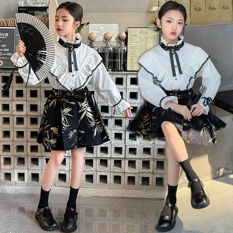 女の子 ファッション キッズ 春 韓服 セットアップ 春秋 子供 チャイナ風 西洋 セットアップ トレンディ セットアップ 5,692円