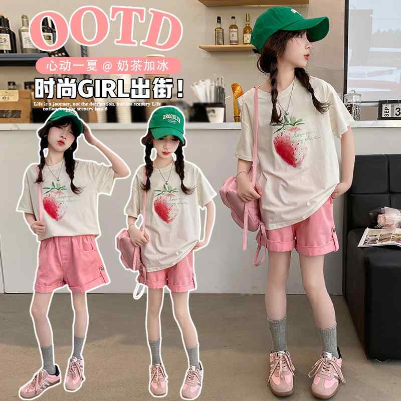 子供服 女の子 セットアップ おしゃれ カジュアル 夏 韓国 ズボン パンツ 2点セット 6,455円