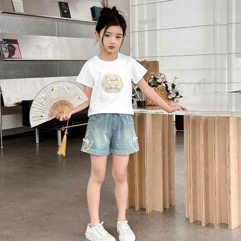 子供服 女の子 セットアップ おしゃれ カジュアル デニム トップス 半袖 夏 薄手 涼しい ショートパンツ 2点 セット 5,916円