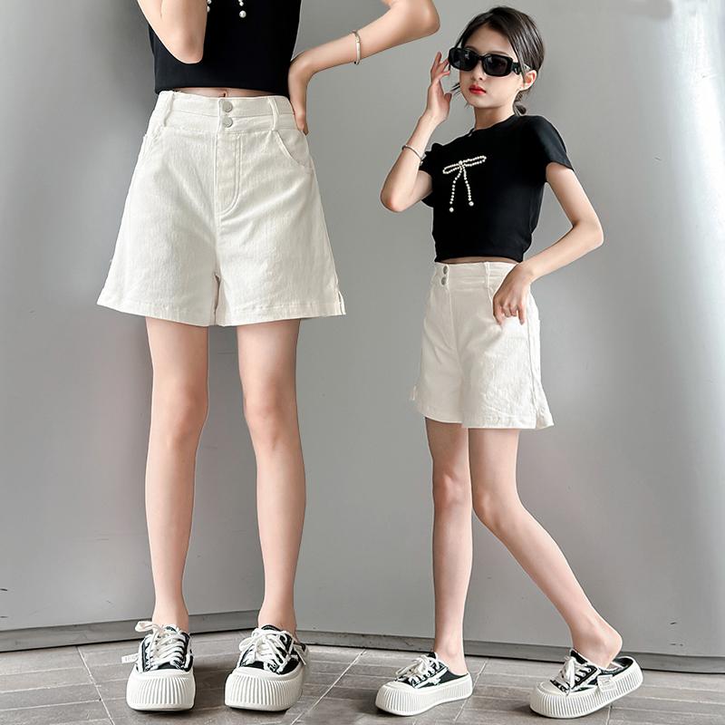 キッズ ズボン 女の子 カジュアル おしゃれ パンツ 子供 夏 ショート 薄手 涼しい 大きめ トレンド