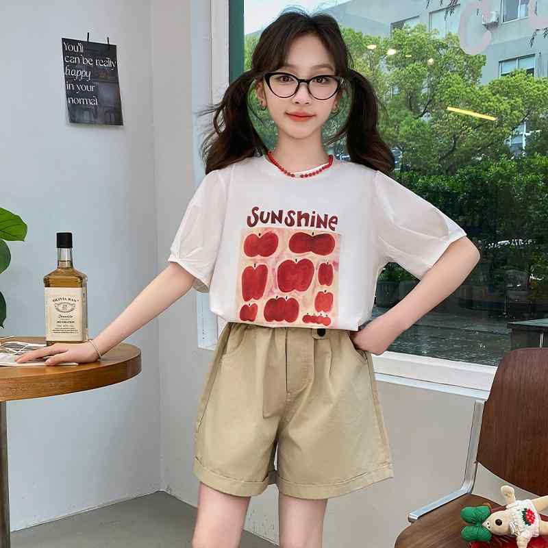 子供服 女の子 セットアップ おしゃれ カジュアル 夏 半袖 薄手 涼しい ショート パンツ 2点セット ウェア