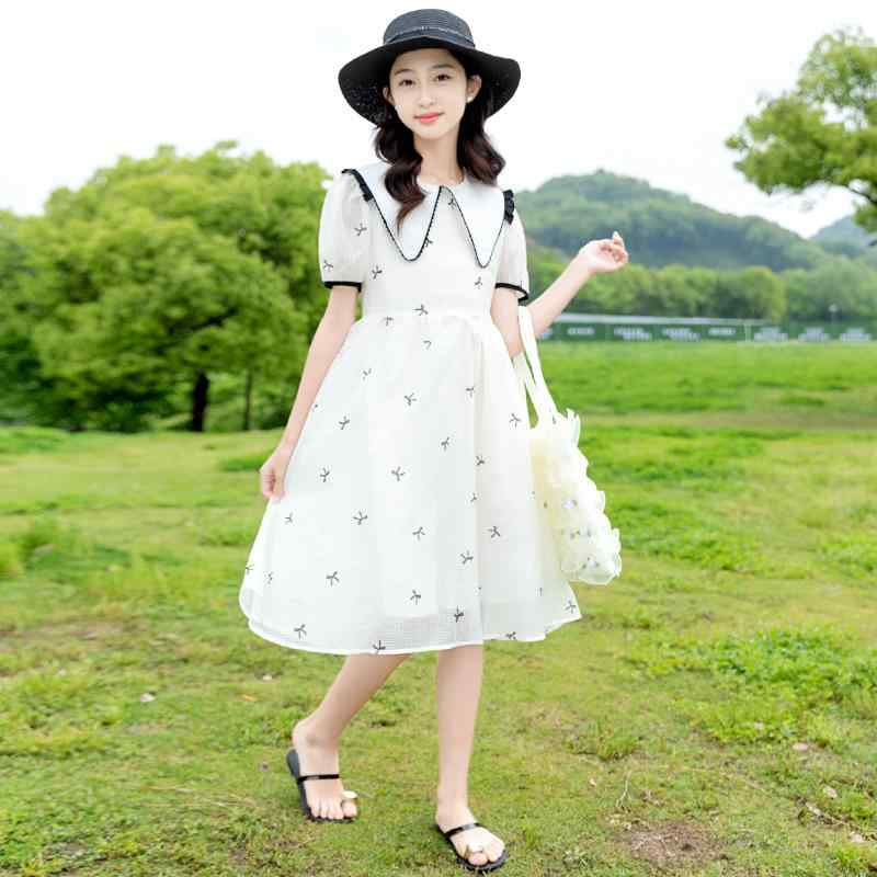 ワンピース 女の子 夏 かわいい プリンセス ドレス ロング スカート 子供 薄手 涼しい 子供 ドレス