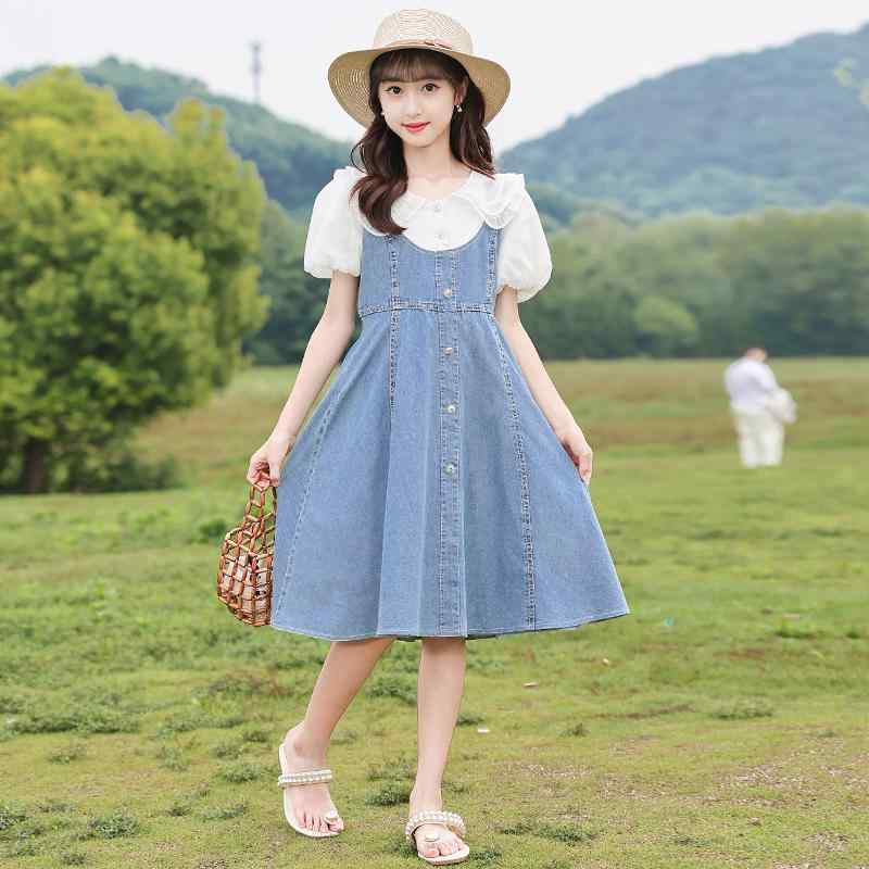 衣裳 お嬢さん 夏 キッズ 赤ちゃん 愛くるしい まがい物 セットアップ ジーンズスコート 赤ちゃん 韓国 お召しもの 赤ちゃん服
