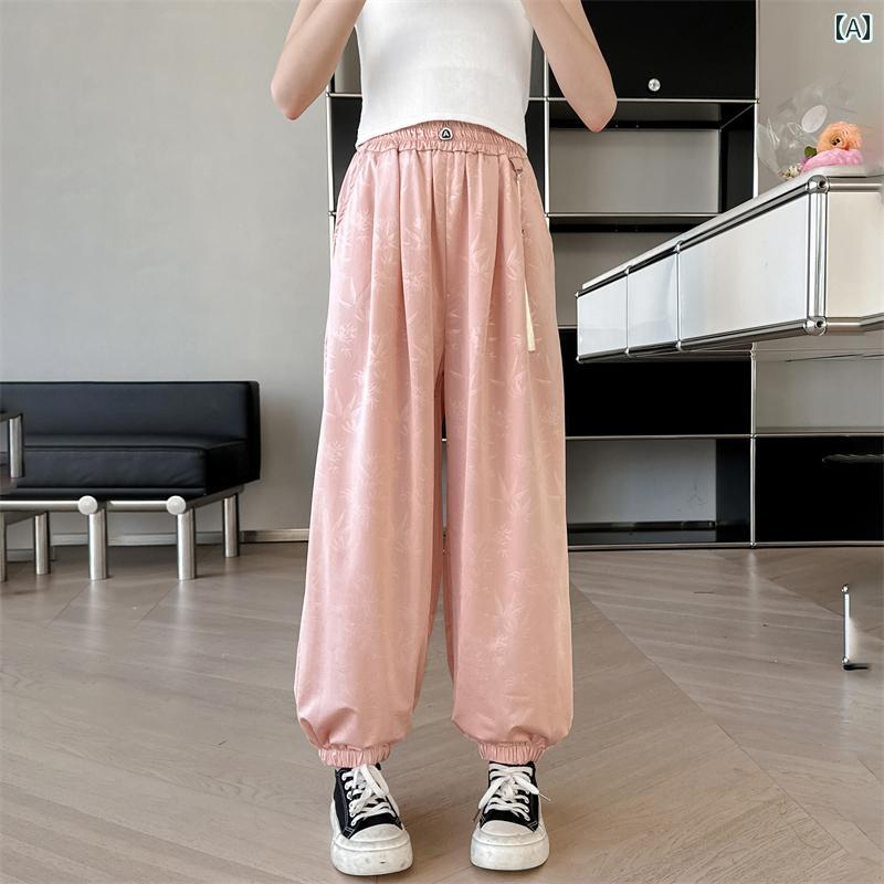 キッズ ズボン 女の子 カジュアル おしゃれ パンツ 子供 夏 薄手 涼しい ひんやり 涼しい 快適 レギンス 韓国 トレンド