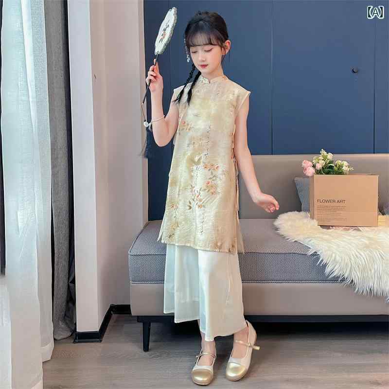 子供服 女の子 セットアップ おしゃれ カジュアル 夏 キュロット 薄手 涼しい 中国 ゆったり