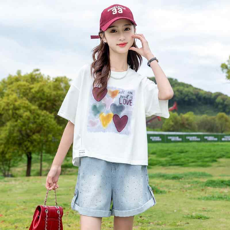 女の子 ファッション キッズ 半袖 Tシャツ 夏 薄手 涼しい 子供 カジュアル 韓国 トップス 夏 Tシャツ トレンド