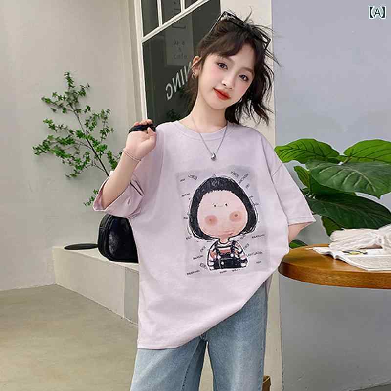 女の子 ファッション キッズ 半袖 Tシャツ 夏 薄手 涼しい 子供 韓国 トップス シャツ 子供 Tシャツ