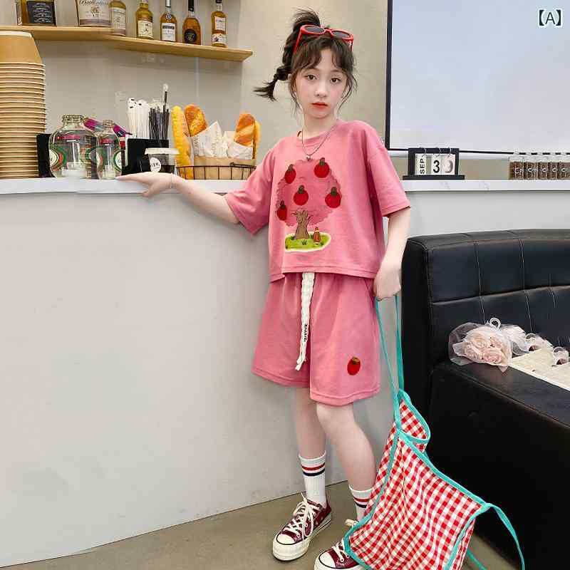 子供服 女の子 セットアップ おしゃれ カジュアル 夏 ズボン パンツ 薄手 涼しい 半袖