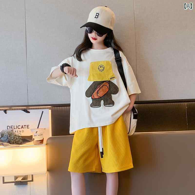 子供服 女の子 セットアップ おしゃれ カジュアル 夏 薄手 涼しい 半袖 パンツ 2点セット トレンディ 6,511円