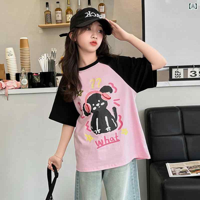 女の子 ファッション キッズ 半袖 Tシャツ 夏 薄手 涼しい 子供 韓国 トップス シャツ 子供 洋風 Tシャツ