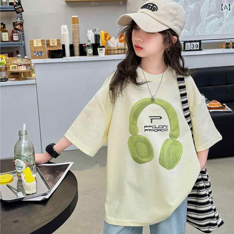 女の子 ファッション キッズ 夏 半袖 子供 Tシャツ 韓国 夏 服 大きめ 子供 トップス t トレンド
