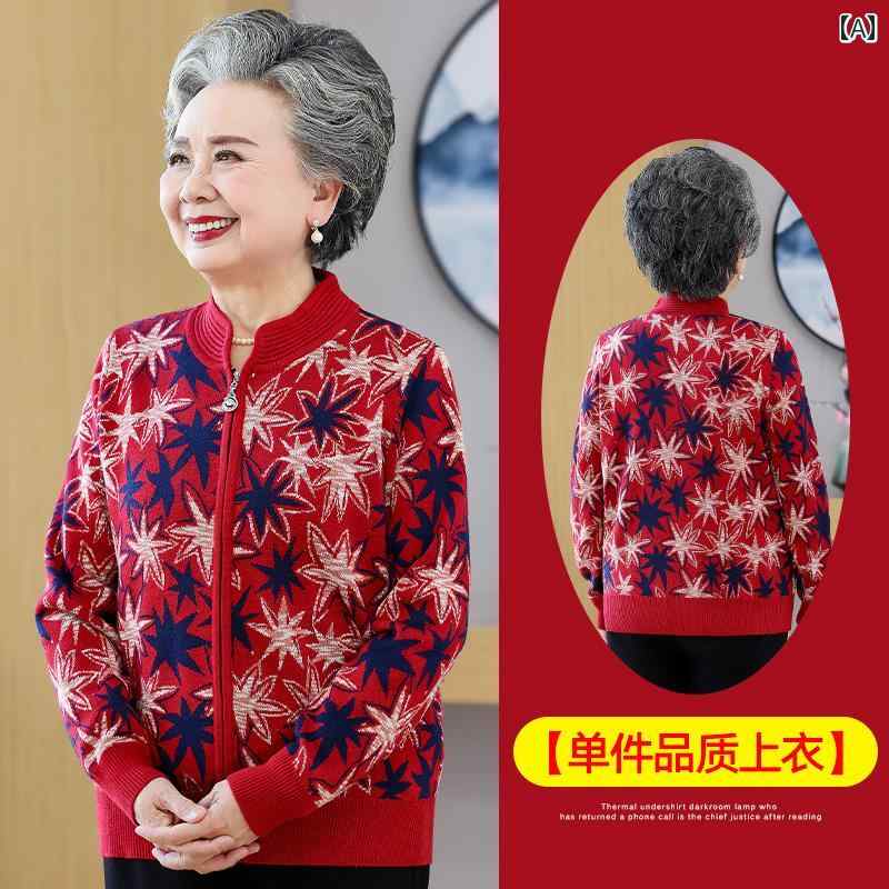 ミセス ファッション 婦人服 体型カバー 上品 淑女 レディース 春 洋風 春秋 唐 薄手 涼しい セーター ジャケット｜おうち健康生活