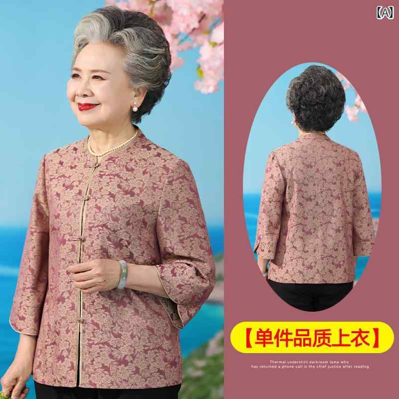 亭主持ち 流行り物 成人女性服 体型覆いかぶせる 窈窕たる 小母さん レディース 夏 プルオーバー 七分袖 唐 セットアップ 花 レトロ プルオーバー セットアップ
