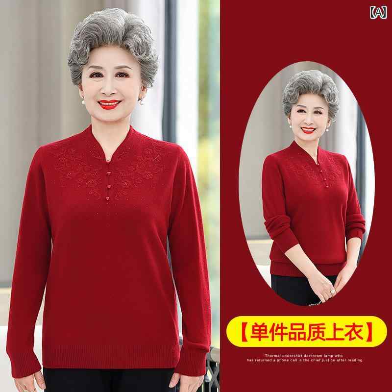ミセス ファッション 婦人服 体型カバー 上品 淑女 レディース セーター 冬 セーター 冬｜おうち健康生活