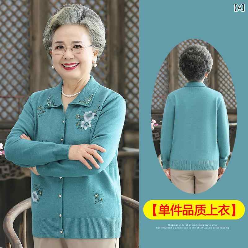 ミセス ファッション 婦人服 体型カバー 上品 淑女 レディース 春秋 衣装 秋 セーター 薄手 涼しい コート 暖かい トップス