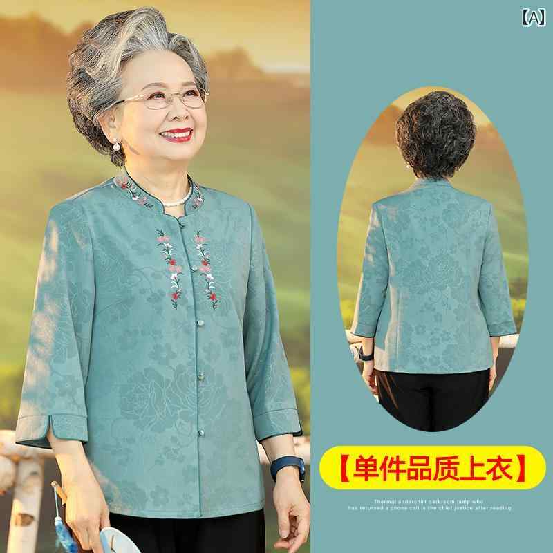 ミセス ファッション 婦人服 体型カバー 上品 淑女 レディース 春 シャツ 唐 セットアップ 春夏｜おうち健康生活