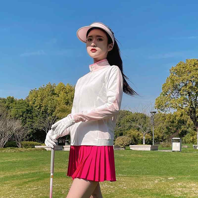 ゴルフウェア レディース おしゃれ 夏 スポーツ 薄手 涼しい 速乾 スタンドカラー 長袖 トップス 韓国 快適 衣装 ジャケット|おうち健康生活