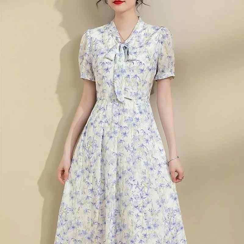 レディース ファッション シフォンワンピース 夏 4点 着痩せ 効果 抜群 浮き 衿 プリント スカート 裾 大きめ シフォンワンピース｜おうち健康生活 7,836円