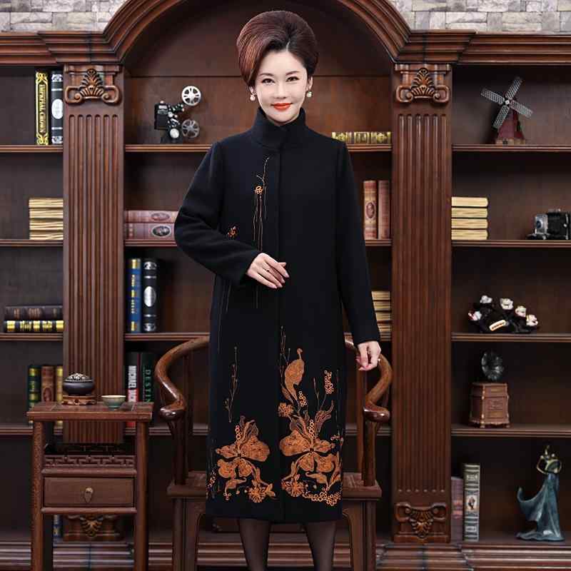 婦人服 ファッション レディース おしゃれ 上品 秋冬 金持ち 高貴 風 スリム ウール コート 丈 ウール コート｜おうち健康生活