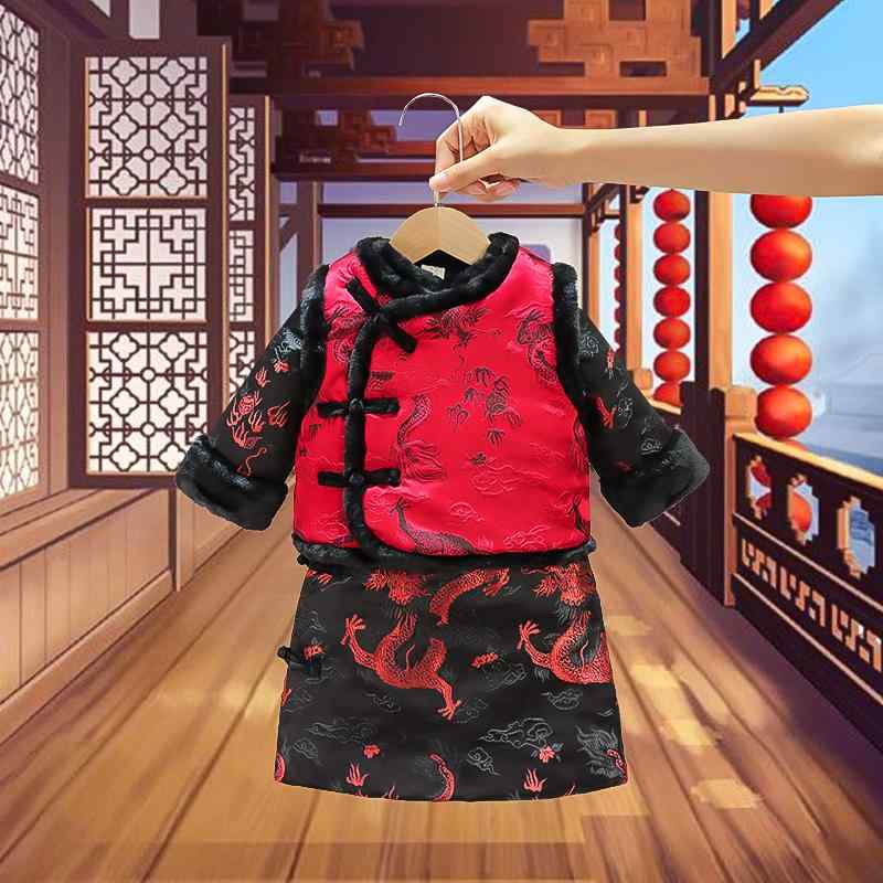 キッズ ファッション 子供 正装 かわいい ベビー 冬 厚手 唐 セットアップ ベビー お祝い チャイナ風 ベスト ローブ レトロ 衣装 少年 新年お祝い セットアップ｜おうち健康生活