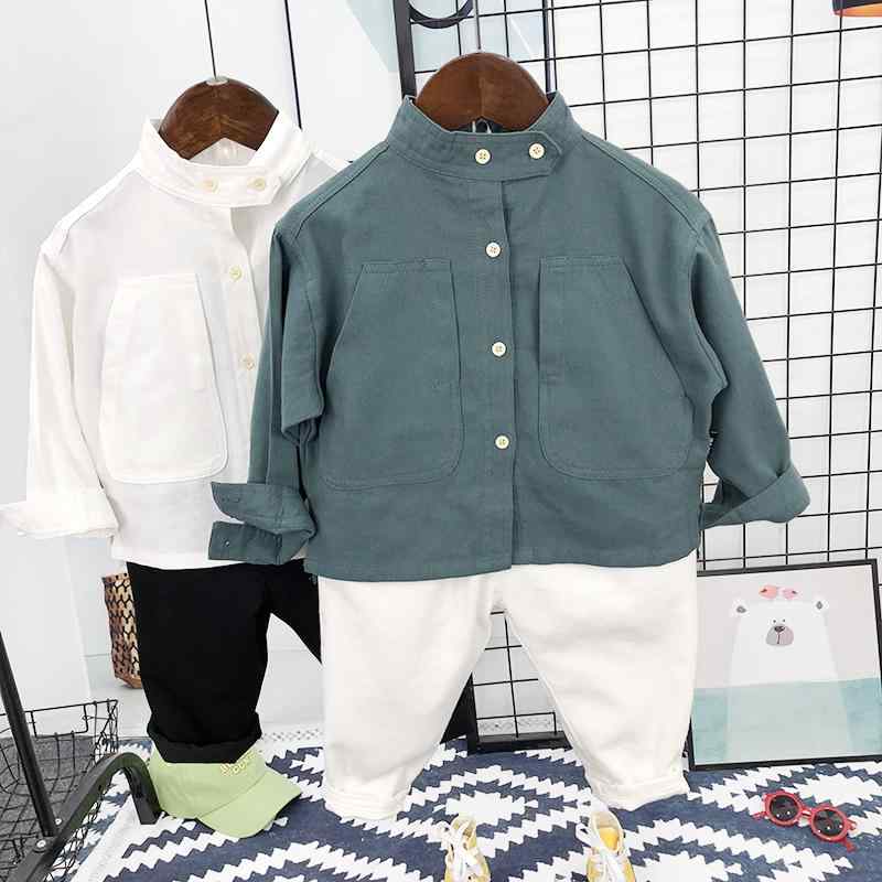 キッズ ファッション カジュアル おしゃれ 子供 シャツ 春秋 男の子 女の子 無地 スタンドカラー シャツ 子供 ベビー 韓国 トップス ジャケット