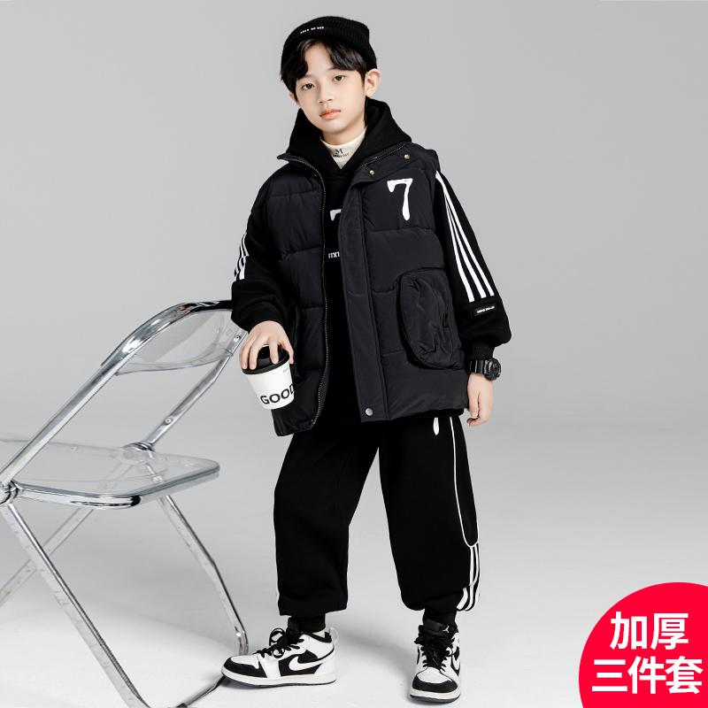 男の子 ファッション ボーイズ 子供 おしゃれ ボーイズ 3点 スウェットシャツ セット 秋冬 冬 起毛 厚手 セットアップ