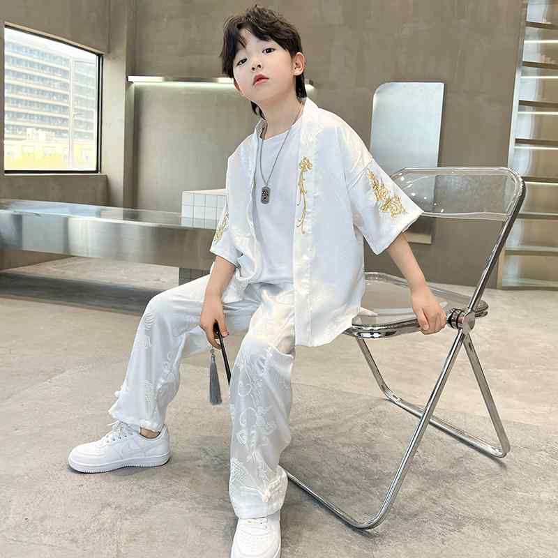 男の子 ファッション ボーイズ 子供 夏 おしゃれ 韓 ボーイズ セットアップ レトロ 唐 セットアップ 薄手 涼しい