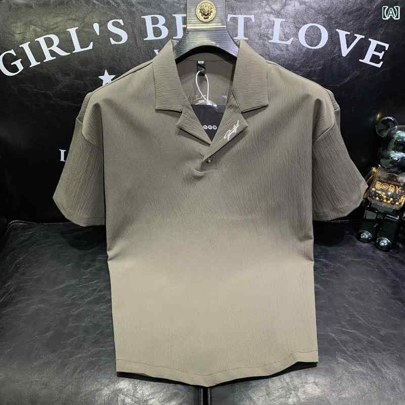 メンズ ファッション 半袖 シャツ 夏 トップス 通気性 快適 質感 生地 Vネック Tシャツ