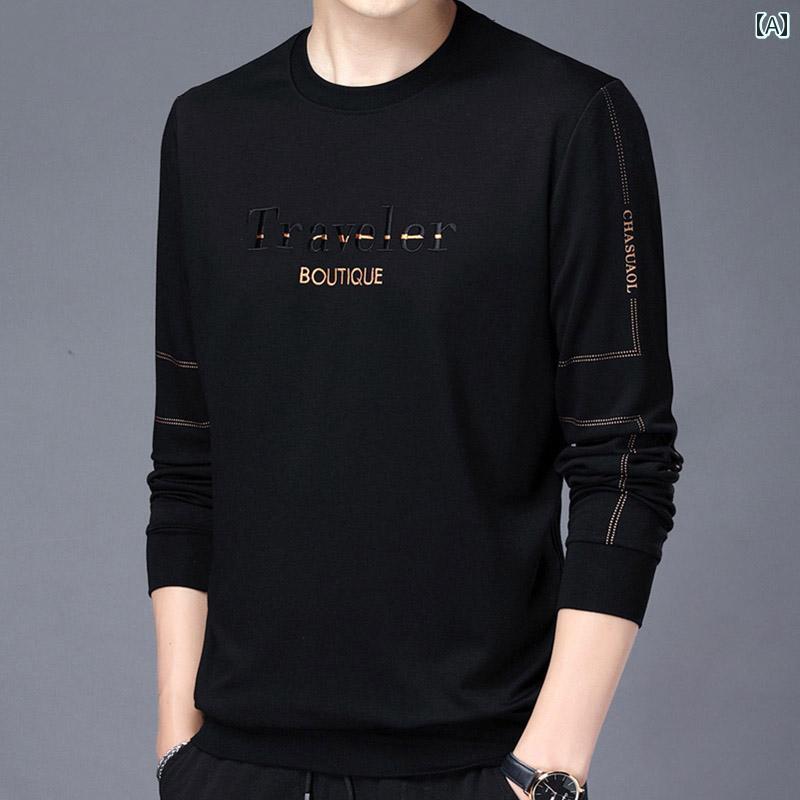 メンズ ファッション 春秋 黒 ボトム シャツ カジュアル 長袖 t スウェットシャツ 27,994円