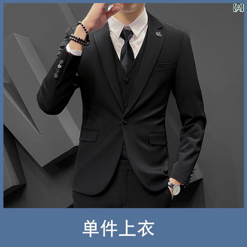 メンズ 流行り物 セットアップ 黒いこと 成年者 御召しもの フォーマル 心地よい 小さめ セットアップ 上衣 か細い相応う