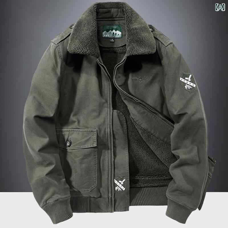 メンズ ファッション フリースジャケット 冬 襟 起毛 ジャケット 綿服 カジュアル 暖かい 綿服｜おうち健康生活
