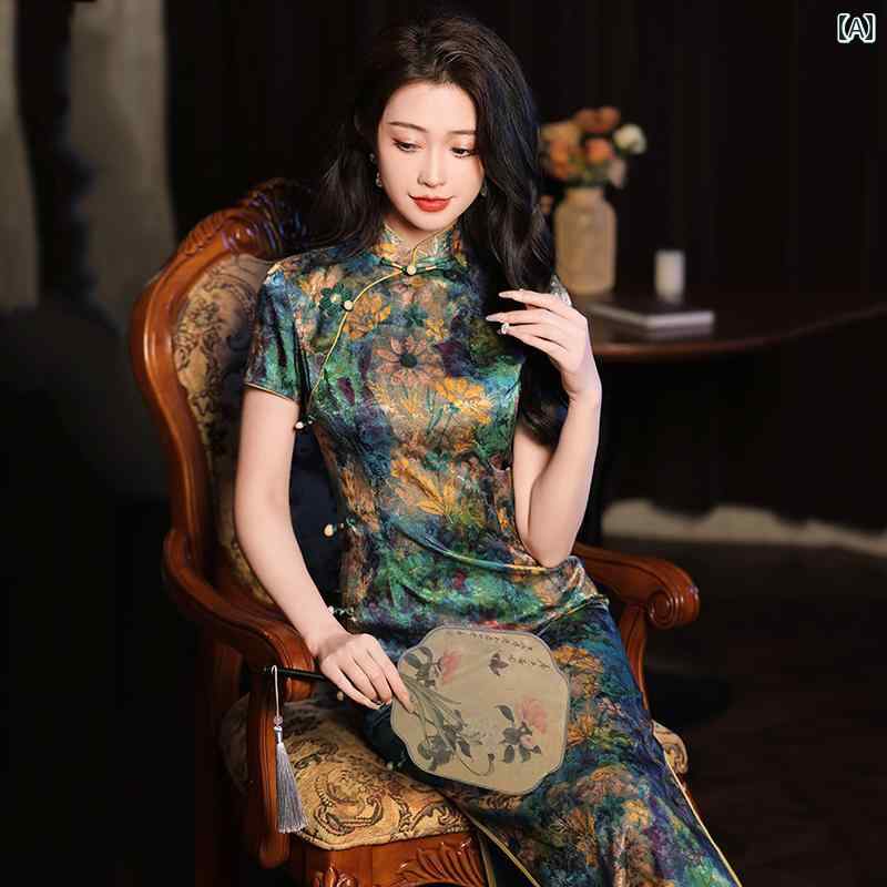 レディース ファッション 民族風 花 ドラ 美しい チャイナ ドレス 春夏 普段着き チャイナ風 服｜おうち健康生活