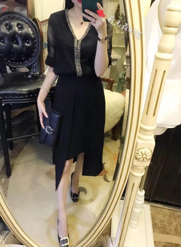 レディース 流行り物 夏 薄っぺら 冷やりとした リトル 黒いこと お召しもの 衣嚢 不規則さ スコート しわ りにくい ドレープ性 通気性 好いたらしい