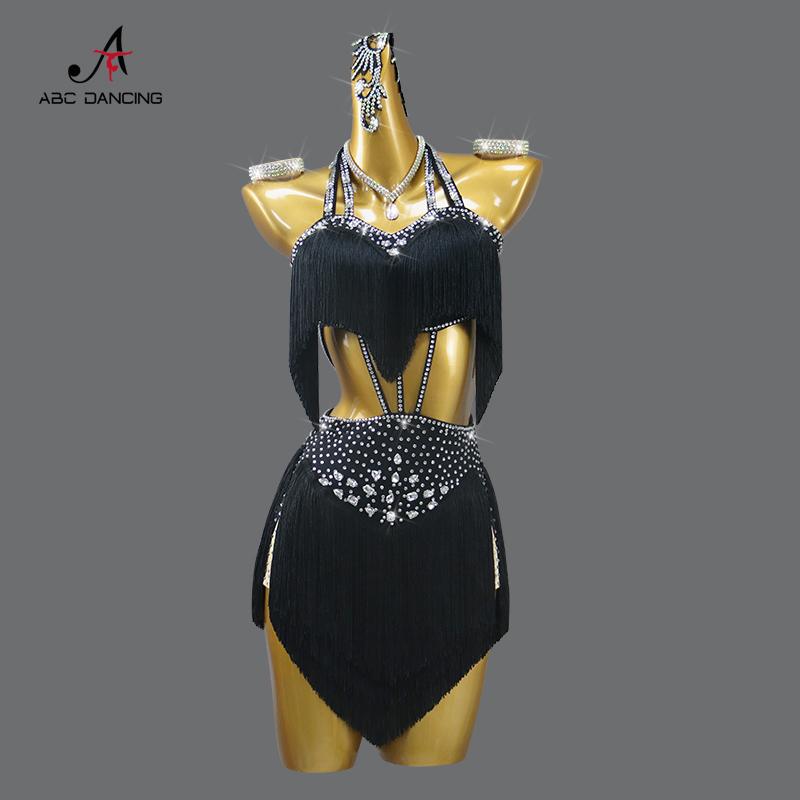 ダンス 衣装 パフォーマンス ラテンダンス 競技 服 タッセル ドレス 花柄 ドレス 高度 11,130円